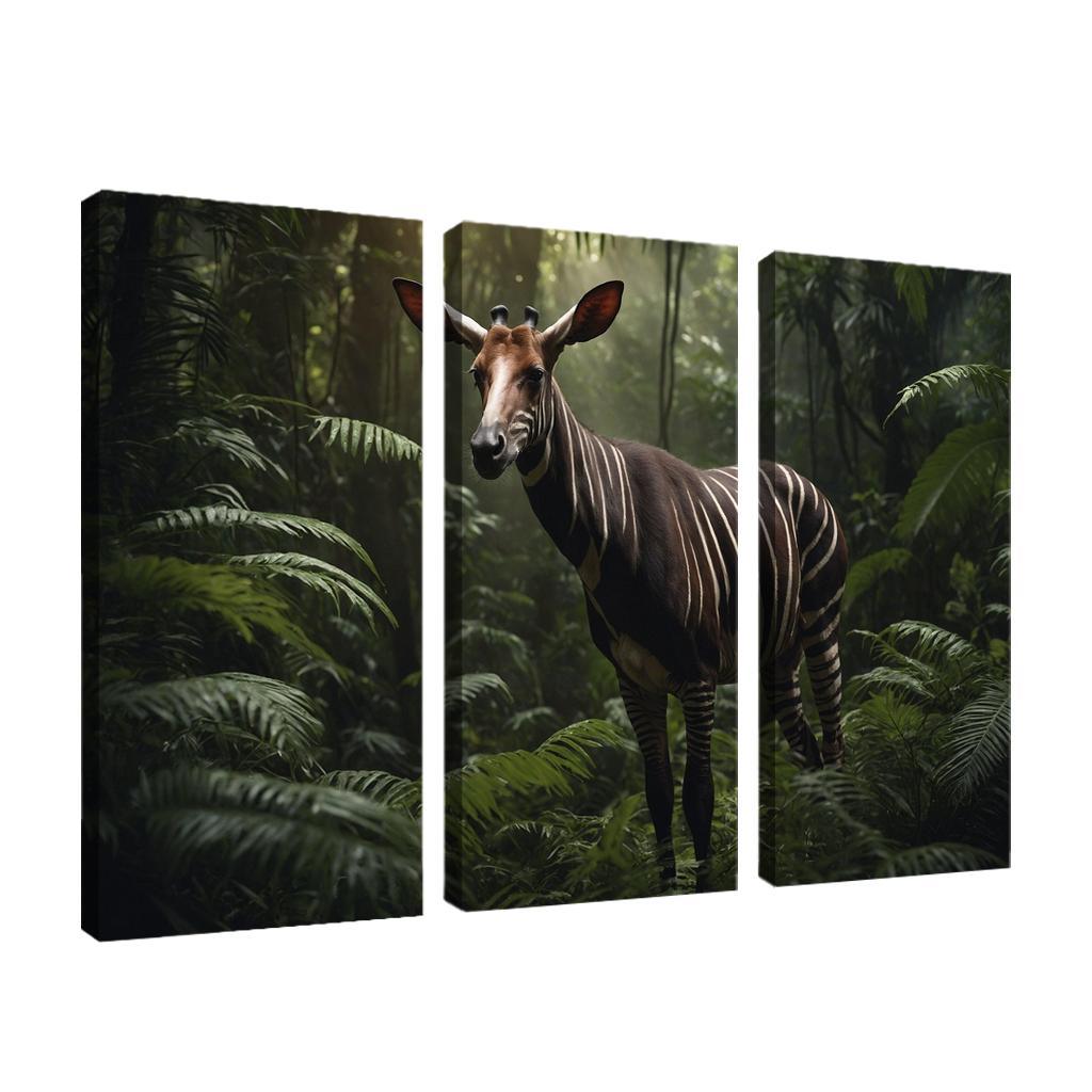 The Spectacular Okapi Forest Giraffe Canvas Paintings Frame