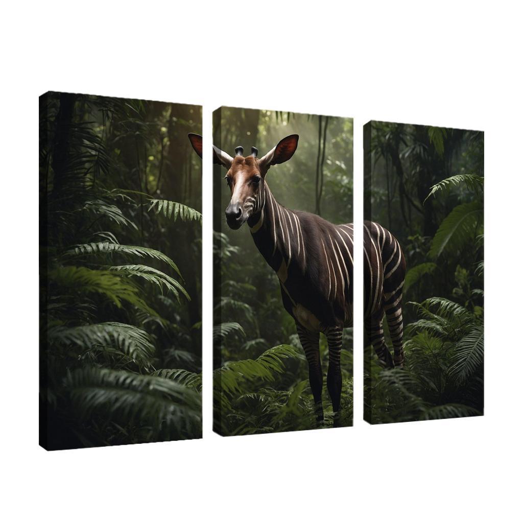 The Spectacular Okapi Forest Giraffe Canvas Paintings Frame