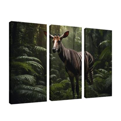 The Spectacular Okapi Forest Giraffe Canvas Paintings Frame