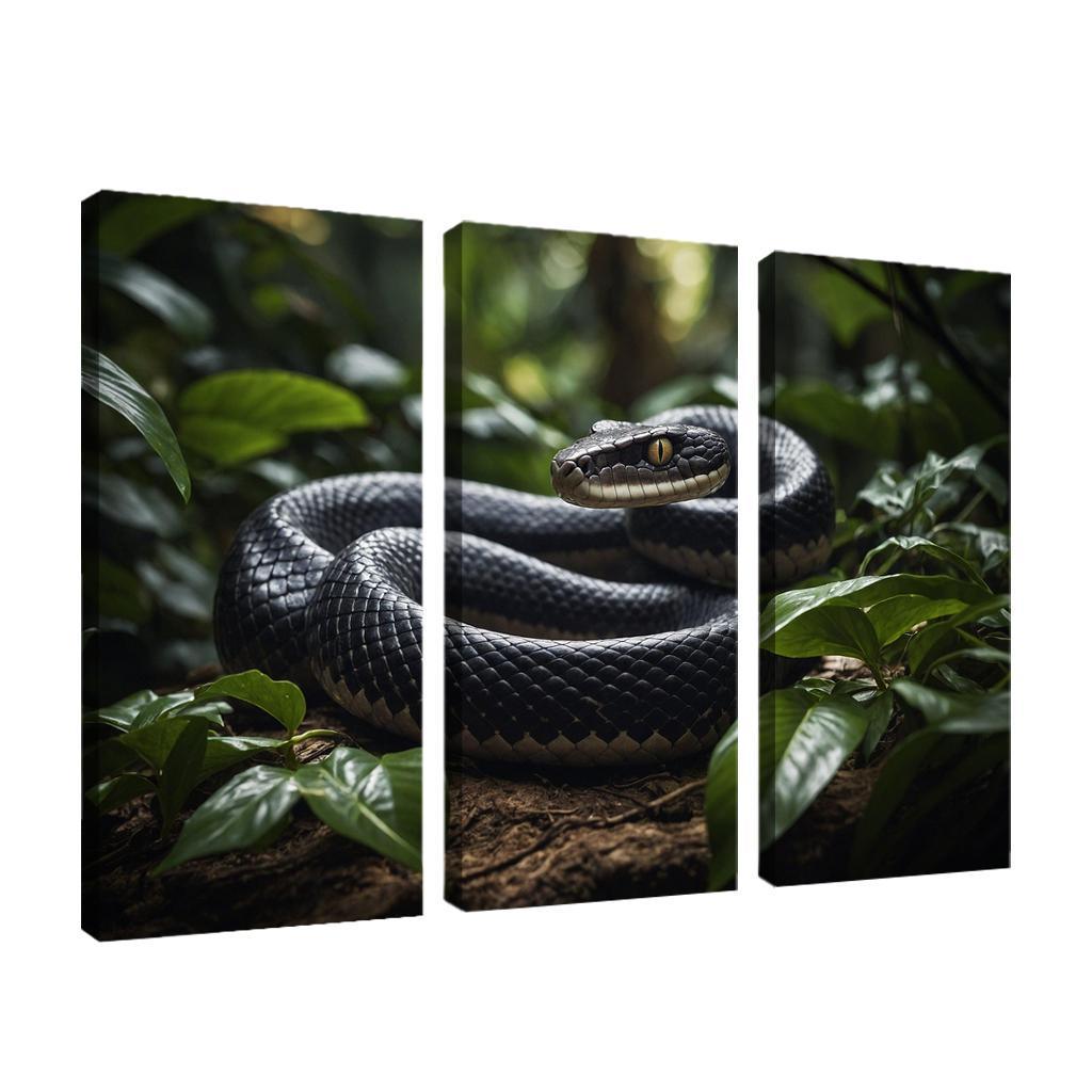 The Striking King Cobra In A Rainforest Setting Framed Paintings