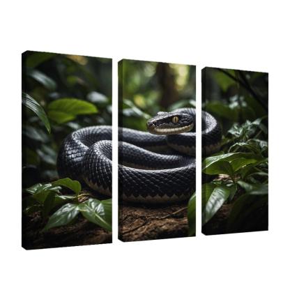 The Striking King Cobra In A Rainforest Setting Framed Paintings