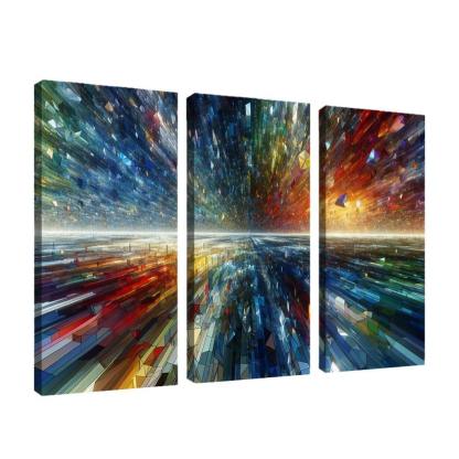 Fragments of Infinite Possibility 3 Piece HD Canvas Wall Art-Original Frame