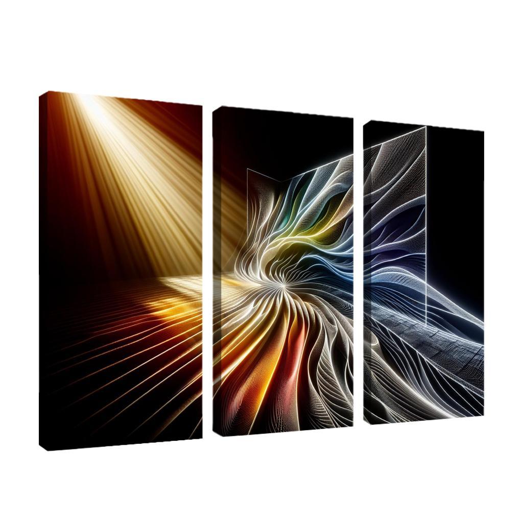 Choreography of Light and Shadow 3 Piece HD Canvas Wall Art-Original Frame