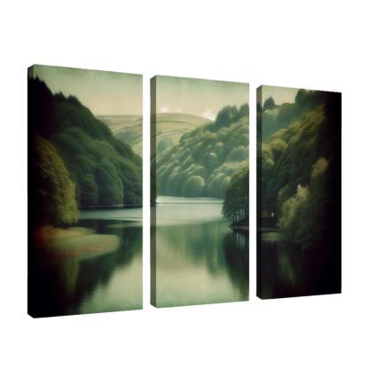 The Serene Vista Of Calm Lake Custom Paintings Frame