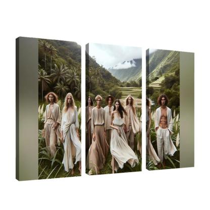 Natural Textures Embracing Imperfection 3 Piece HD Canvas Wall Art-Original Frame