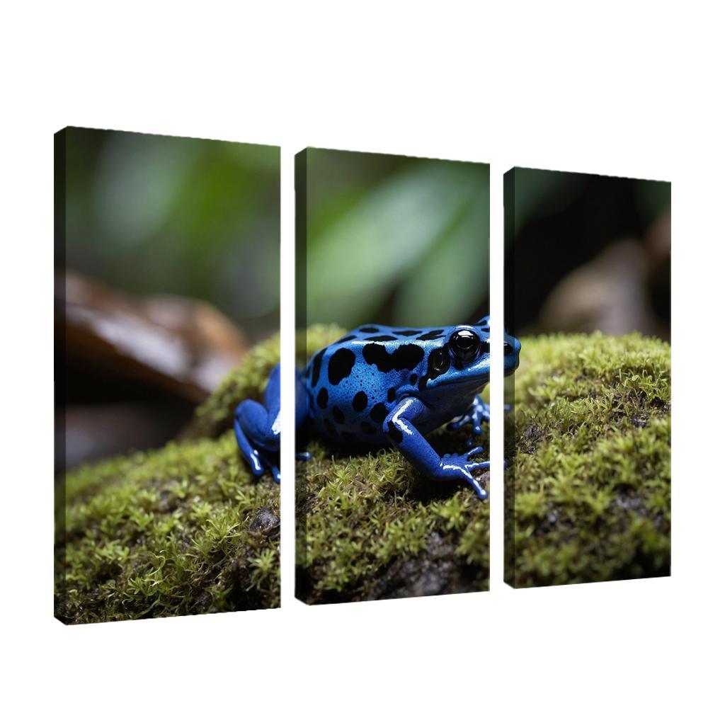 The Rare Blue Poison Dart Frog In A Tropical Rainforest Framed Paintings