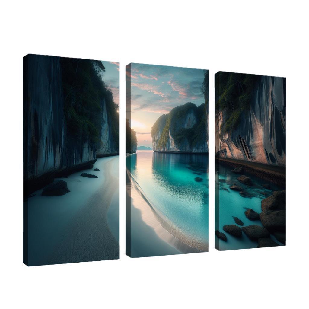 Silver Beach Escape Modern Paintings Frame