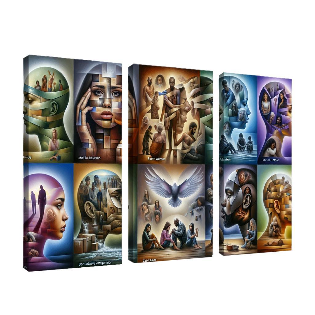 Voices Of Silence Domestic Violence Awareness Multi-panel Paintings