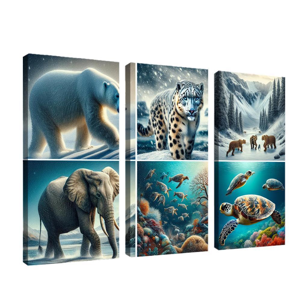 Silent Stories The Plight Of Endangered Species Multi-panel Paintings