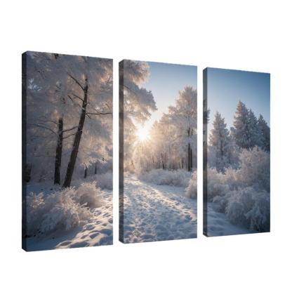 The Radiance Of Snowy Winter Landscapes Oil Paintings Frame