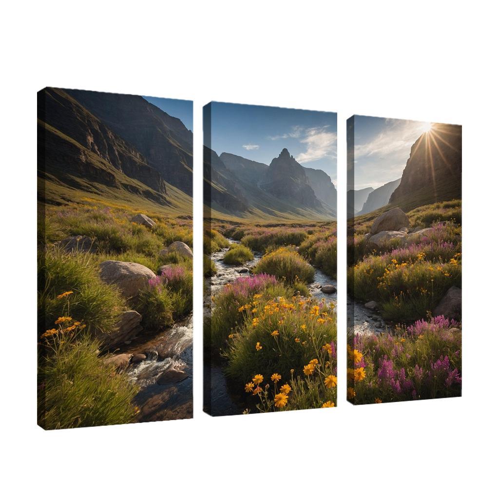 The Rugged Charm Of Mountain Valley Multi-panel Paintings