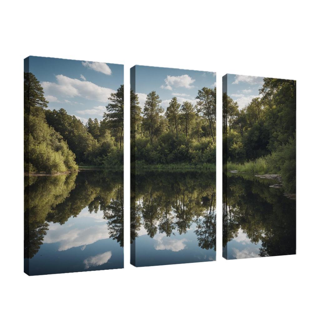The Tranquil Reflection Of Jade Lake Modern Paintings Frame