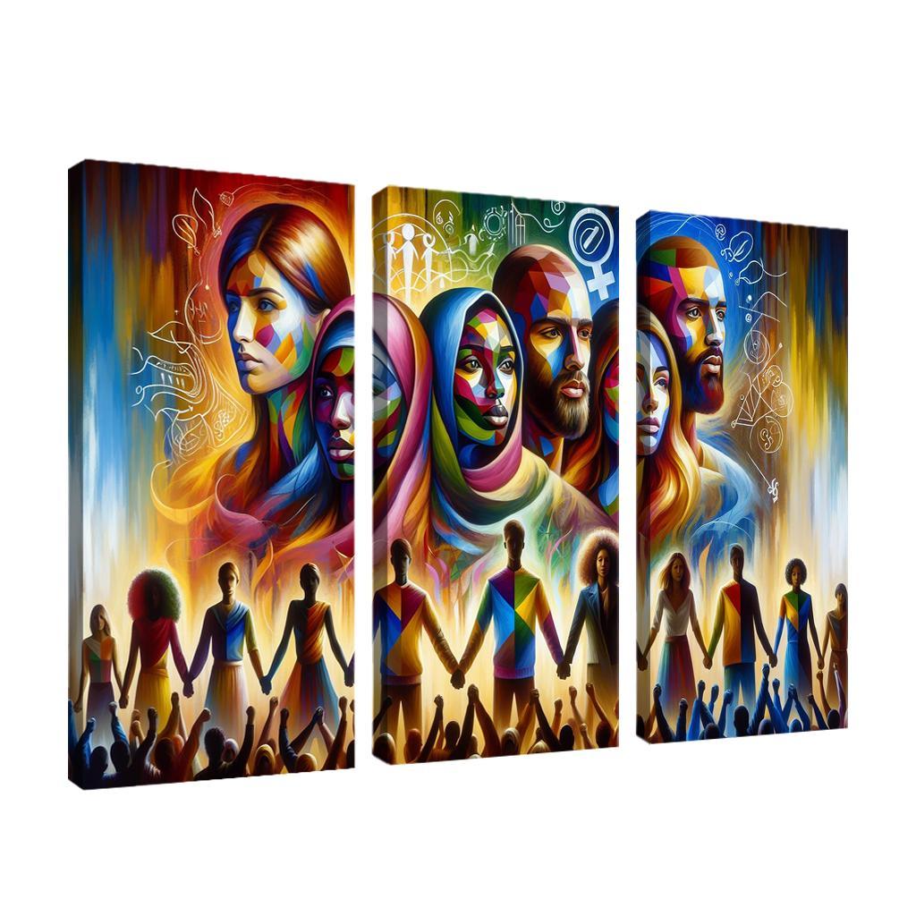 Echoes Of Equality Gender Justice Through Art Multi-panel Paintings