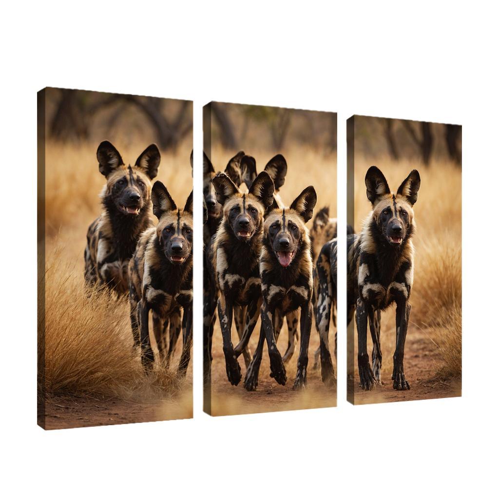 The Powerful African Wild Dog Social Hunters Of The Savannah Canvas Paintings Frame