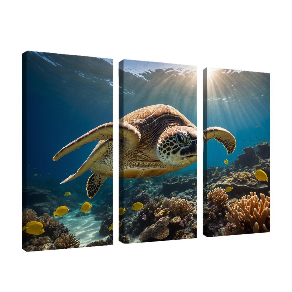 The Fascinating Great Barrier Reef Turtle Ancient Navigator Oil Paintings Frame