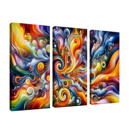 Essence of Untamed Imagination 3 Piece HD Canvas Wall Art-Original Frame