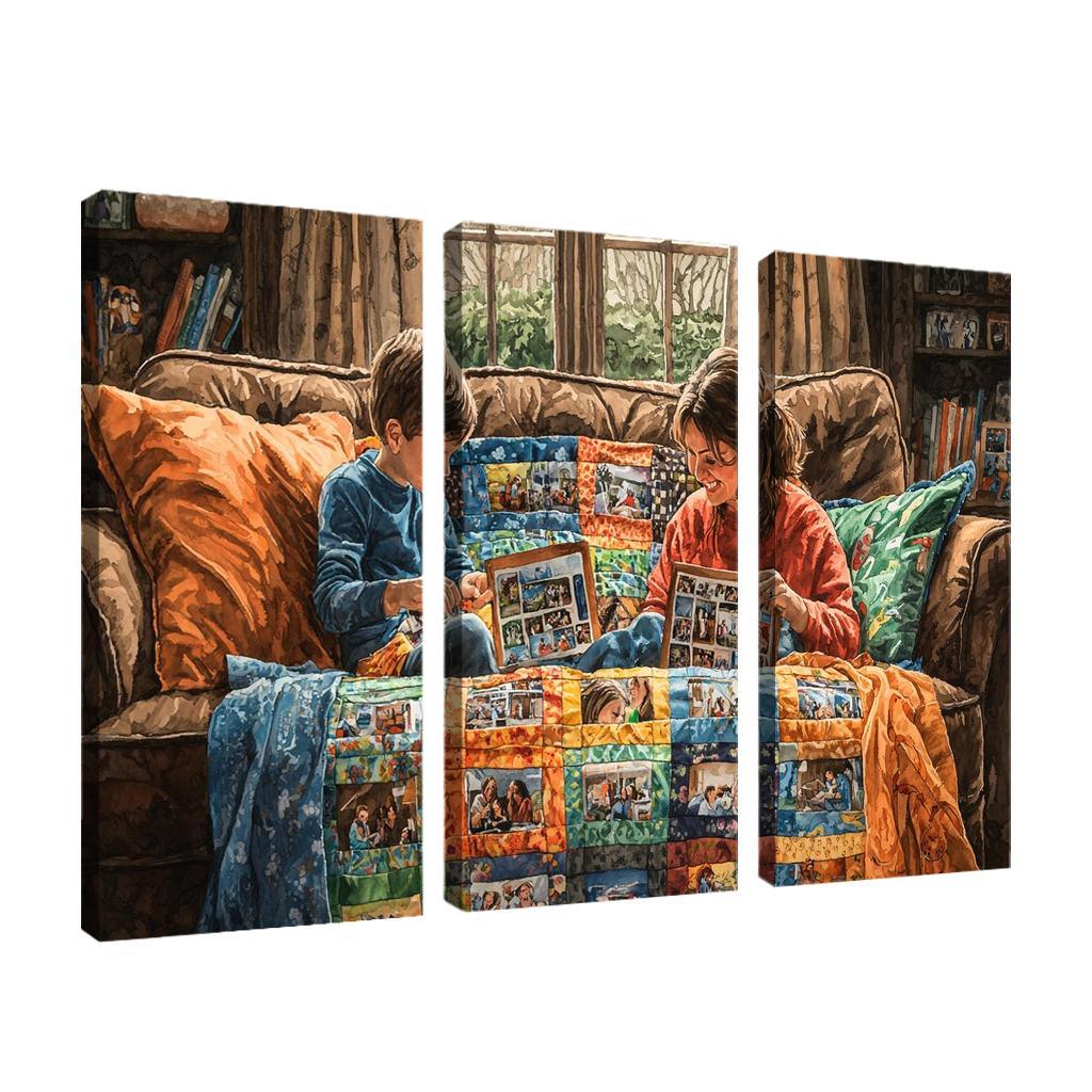 The Quilt Of Memories A Mothers Heartfelt Fabric One-piece Frames