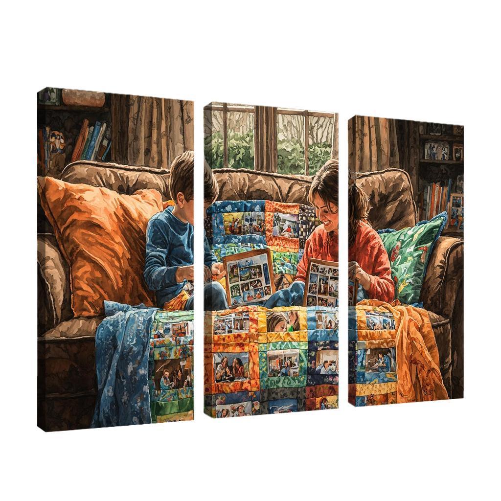 The Quilt Of Memories A Mothers Heartfelt Fabric One-piece Frames