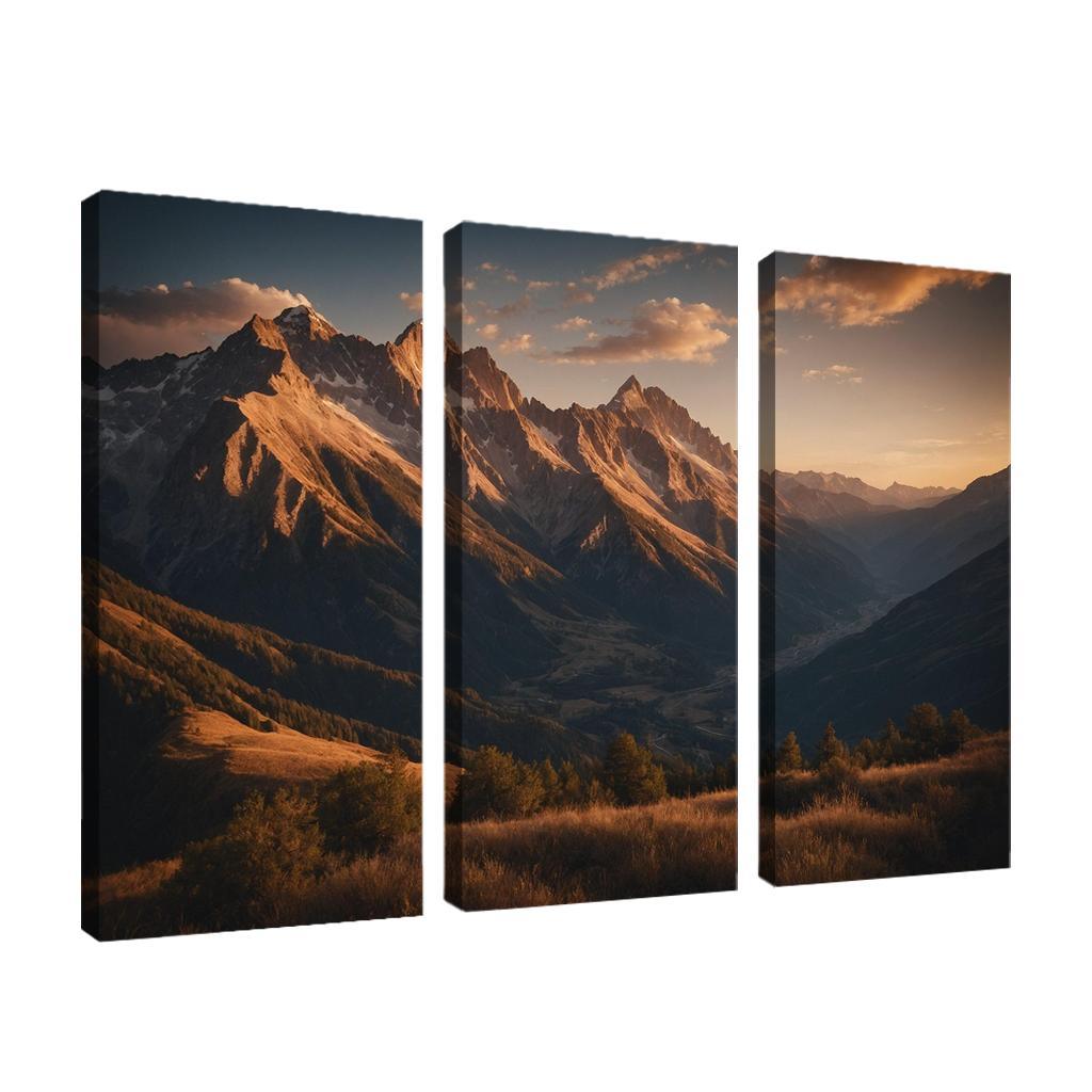 The Soft Glow Of Evening Mountain Shadows Oil Paintings Frame