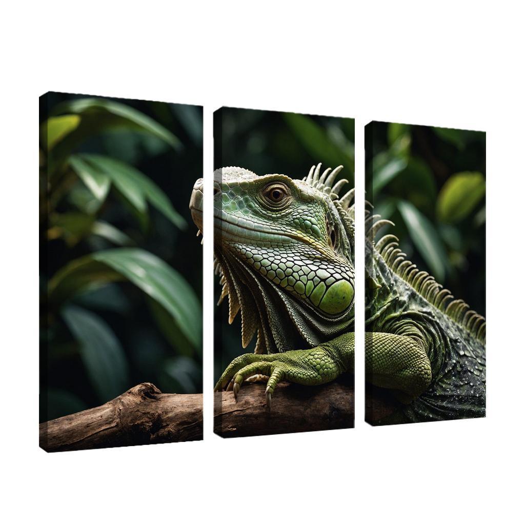 The Mysterious Green Iguana A Lizard Of The Tropics Canvas Paintings Frame