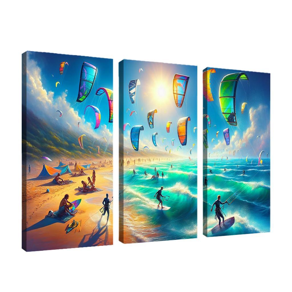 Whimsical Winds Kitesurfing Capital Abstract Paintings Frame