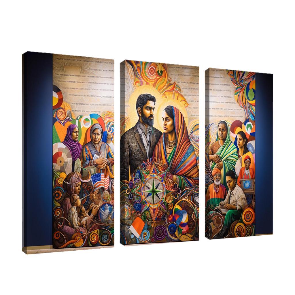 Breaking Boundaries The Journey Of Immigration Multi-panel Paintings