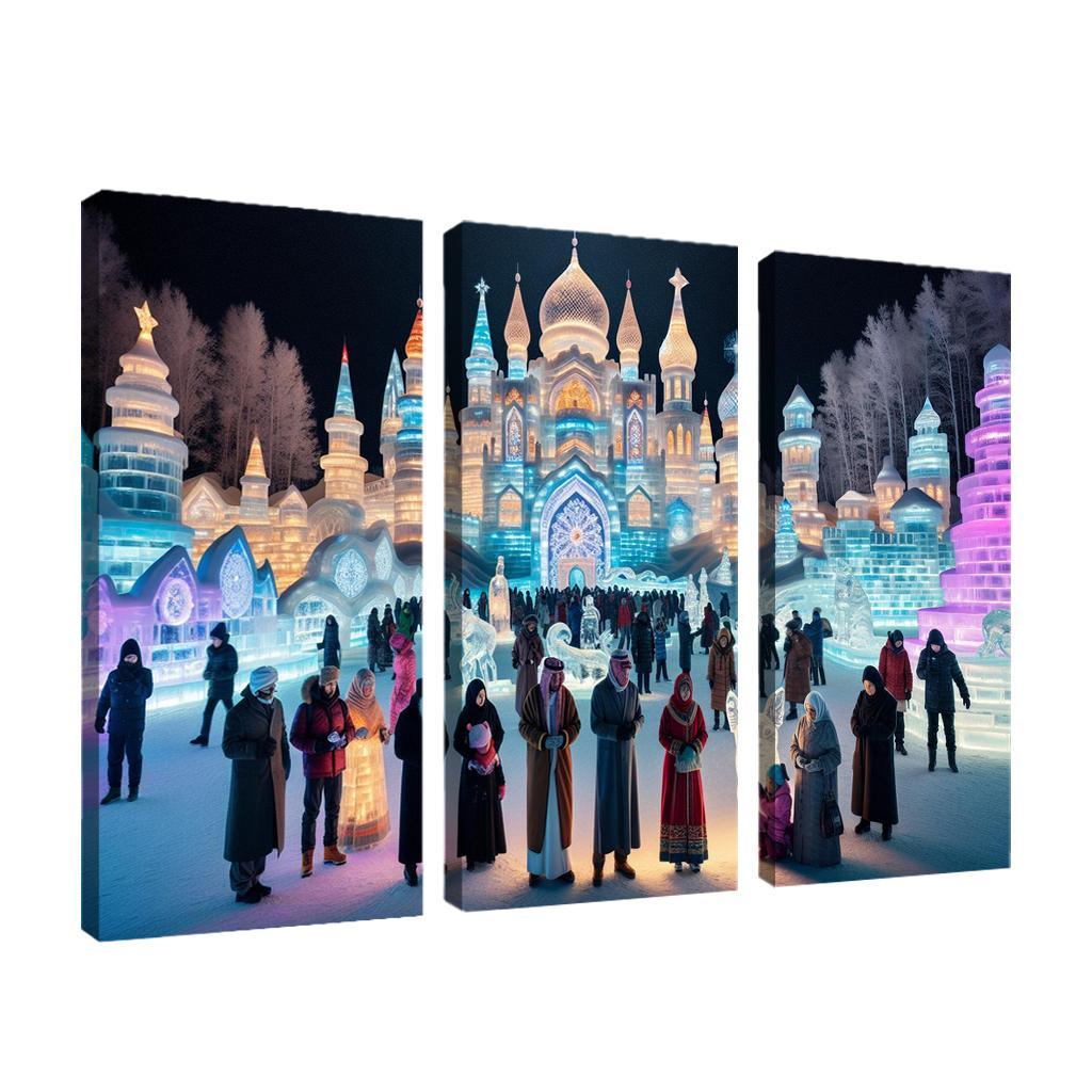 Harbin Ice And Snow Festival Canvas Paintings Frame