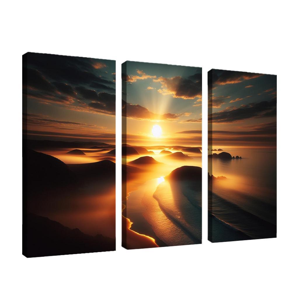 Morning Mist Beach Serene Sunrises Custom Paintings Frame