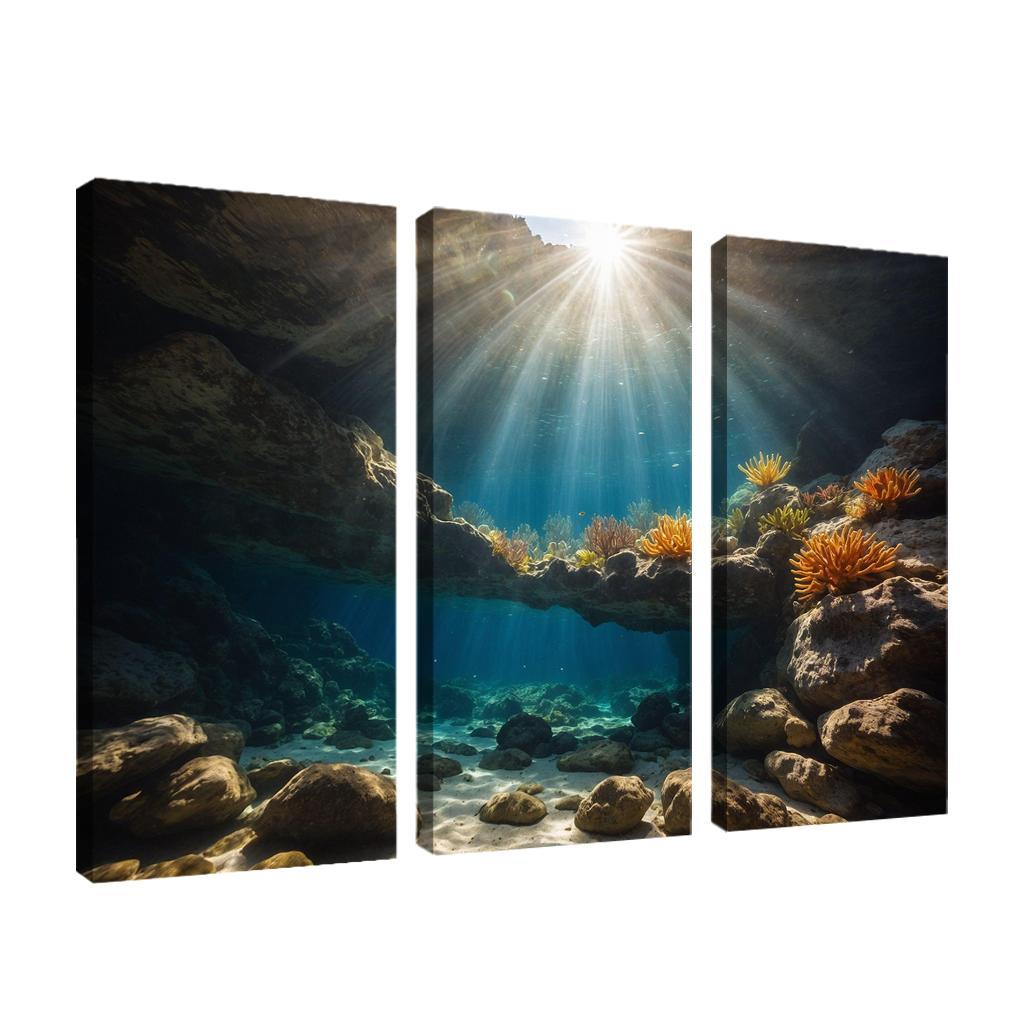 The Inspiring Depths Of Crystal Clear Waters Multi-panel Paintings