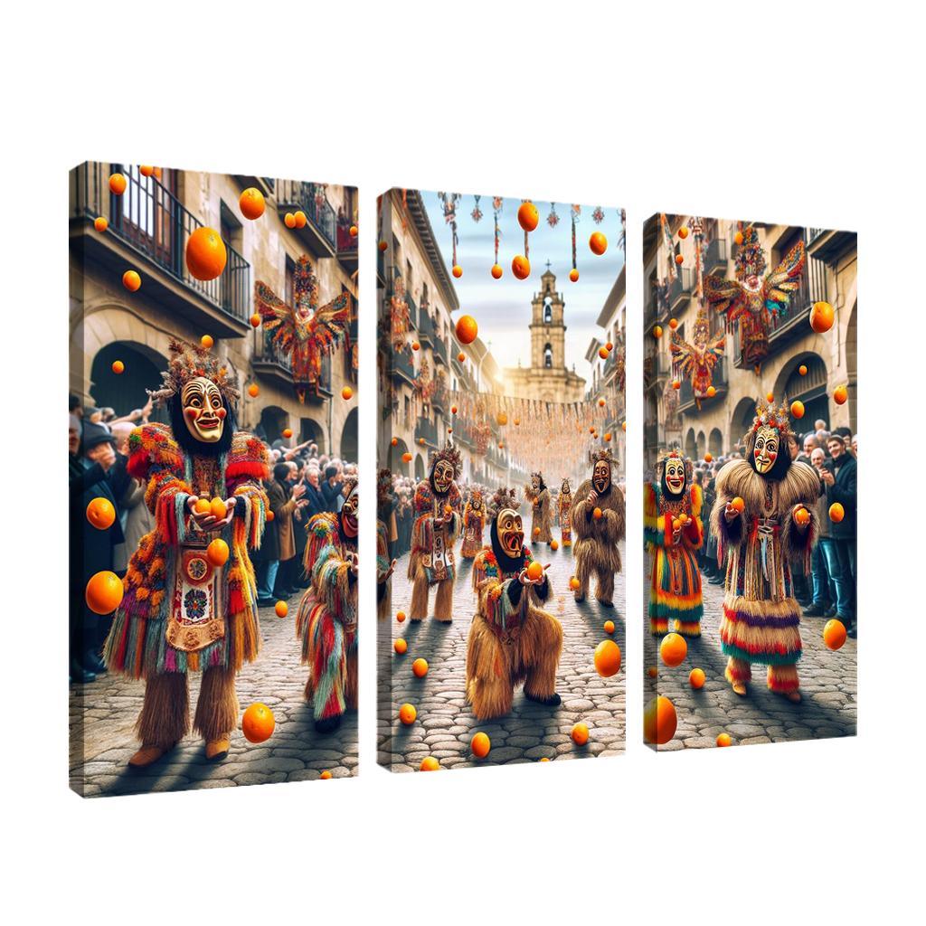 Carnival Of Binche - Belgium Modern Paintings Frame