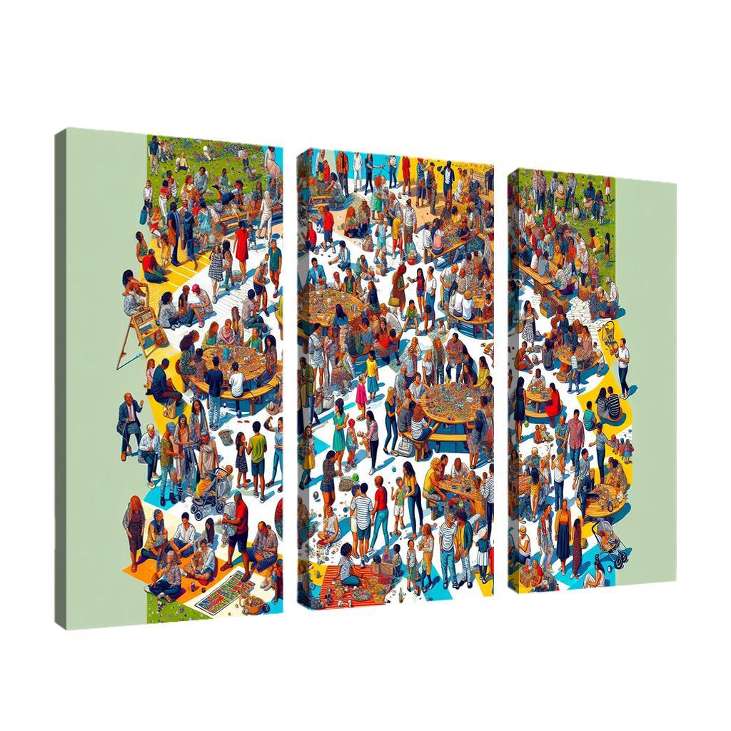 Shared Spaces Celebrating Community And Togetherness Multi-panel Paintings