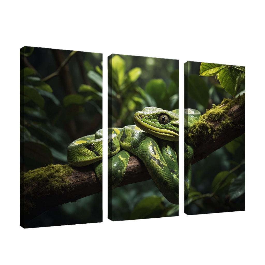 The Striking Green Tree Python Nature's Gem Oil Paintings Frame