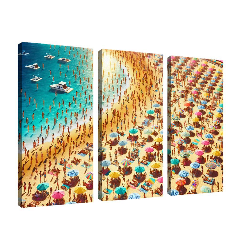 Sunny Isle Vibrant Beach Party Hub Premium Artwork Frames