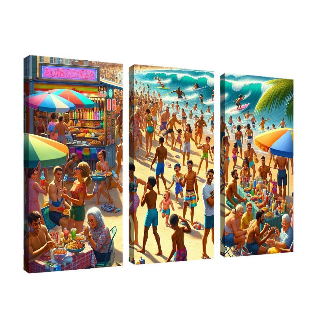 Sunshine Harbor Beach Modern Paintings Frame