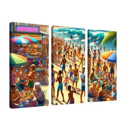 Sunshine Harbor Beach Modern Paintings Frame