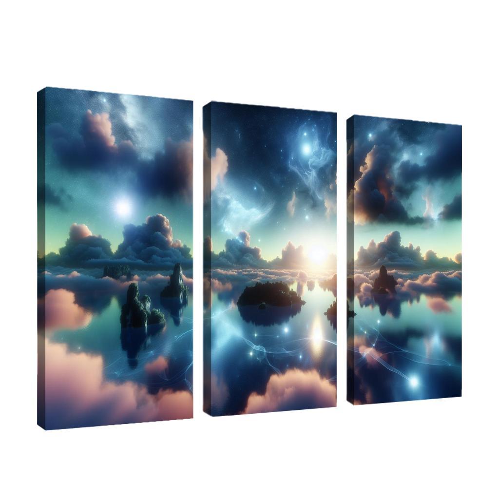 The Dreamweaver's Sanctuary 3 Piece HD Canvas Wall Art-Original Frame