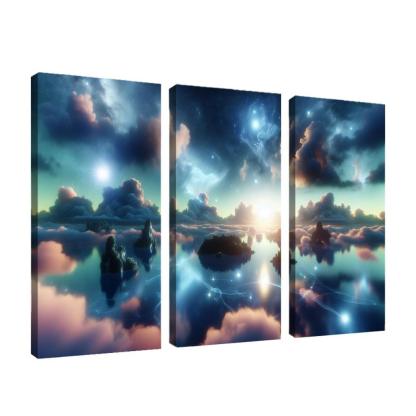 The Dreamweaver's Sanctuary 3 Piece HD Canvas Wall Art-Original Frame