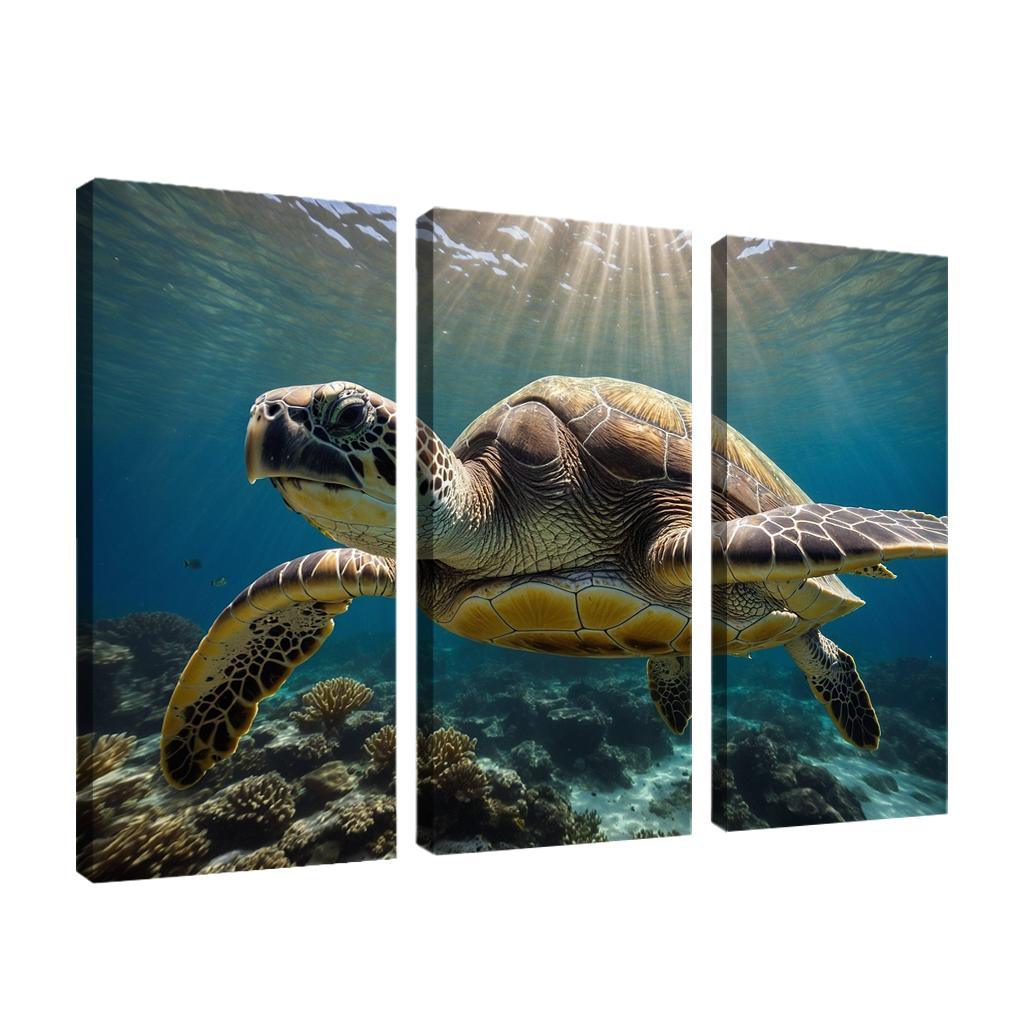The Stunning Green Sea Turtle Multi-panel Paintings