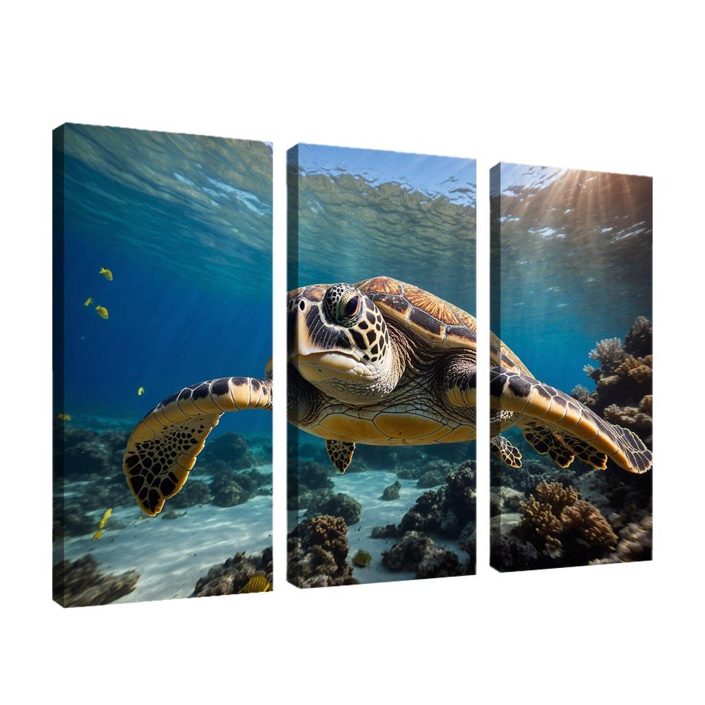 The Graceful Sea Turtle Ancient Traveler Of The Oceans Modern Paintings Frame