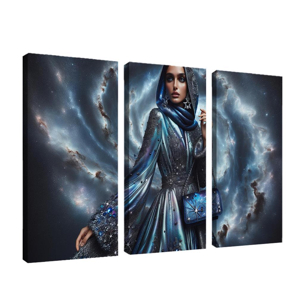 Celestial Textures The Rising Trend of Cosmic Inspired Fashion 3 Piece HD Canvas Wall Art-Original Frame