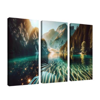 The Shimmering Surface Of Crystal Lake Custom Paintings Frame
