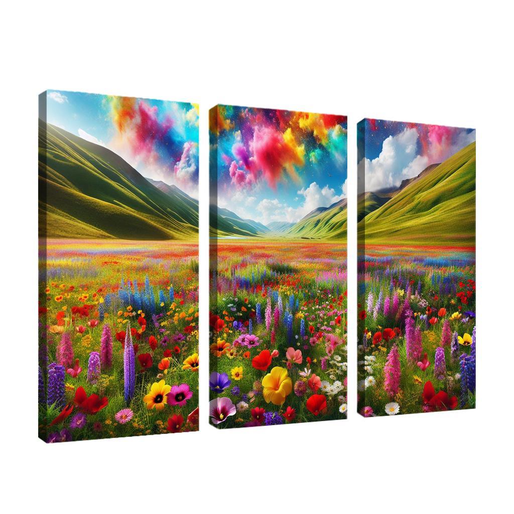 The Vibrant Blooms Of Rainbow Meadow Custom Paintings Frame