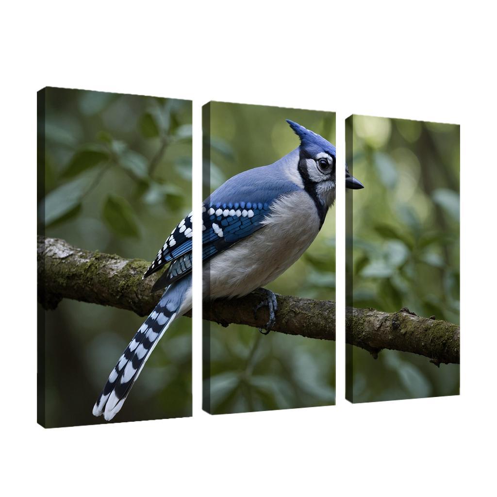 The Elegant Blue Jay In The Forest Framed Paintings