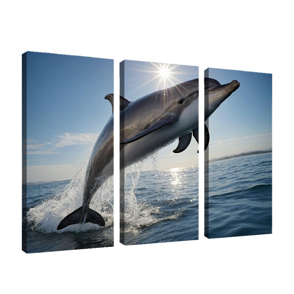 The Playful Bottlenose Dolphin In Coastal Waters Canvas Paintings Frame