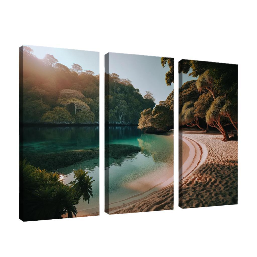 Lagoon Bliss Tranquil Waters For Reflection Abstract Paintings Frame