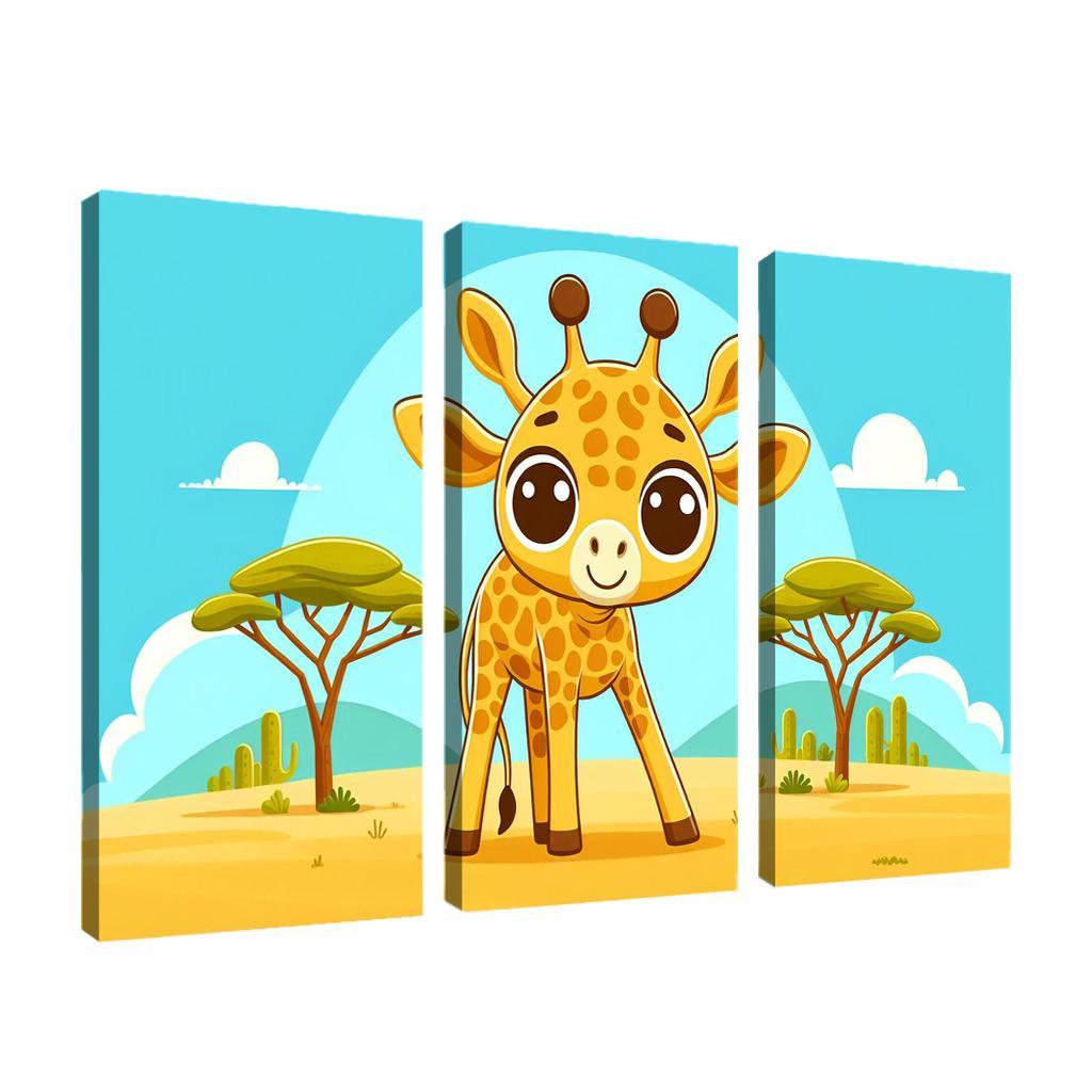 Friendly Giraffe Modern Paintings Frame