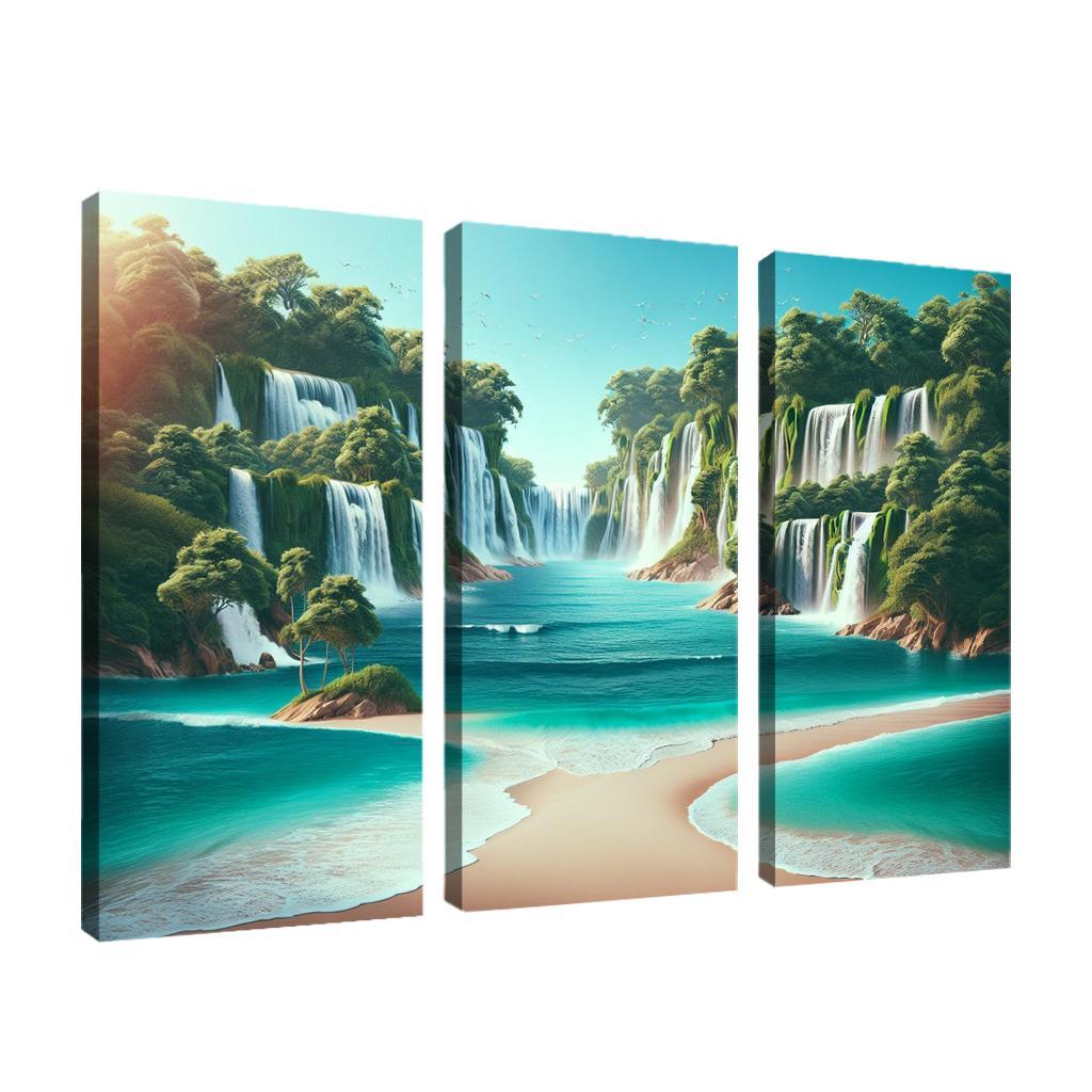 Secret Waterfalls Beach A Hidden Oasis Canvas Paintings Frame