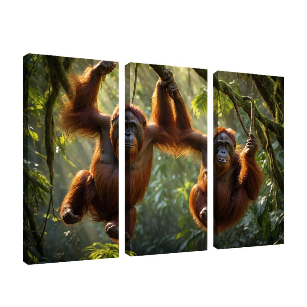 The Majestic Bornean Orangutan Multi-panel Paintings