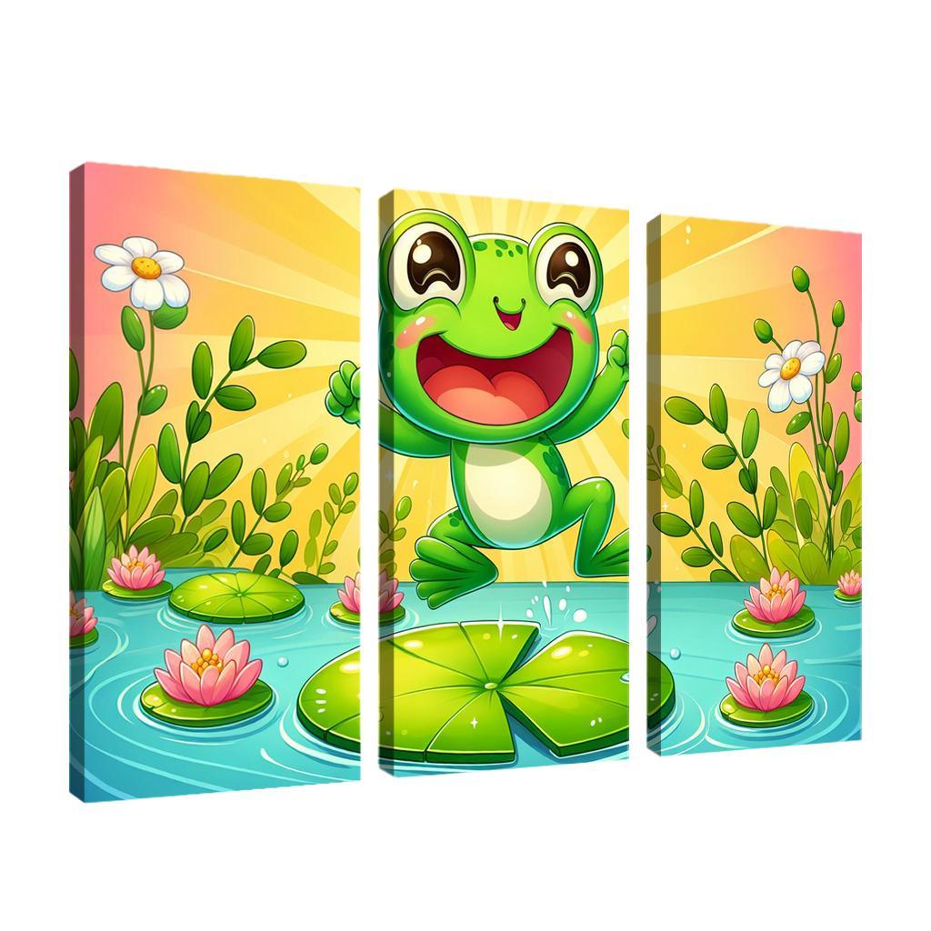 Friendly Frogs - Pond Fun Framed Paintings