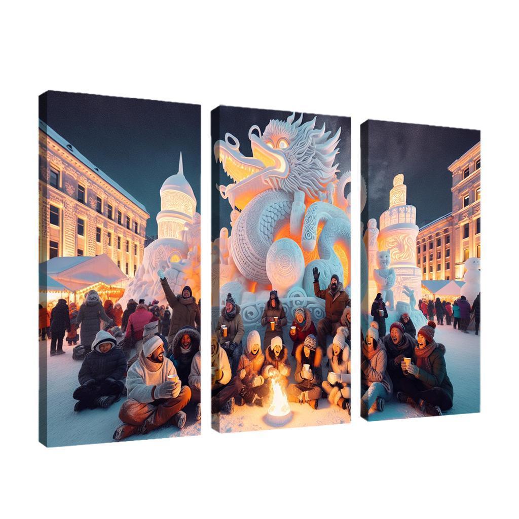Sapporo Snow Festival Canvas Paintings Frame